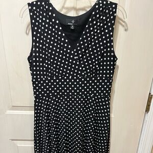 Ronni Nicole Black and White Polka Dot Midi Dress. Size 10